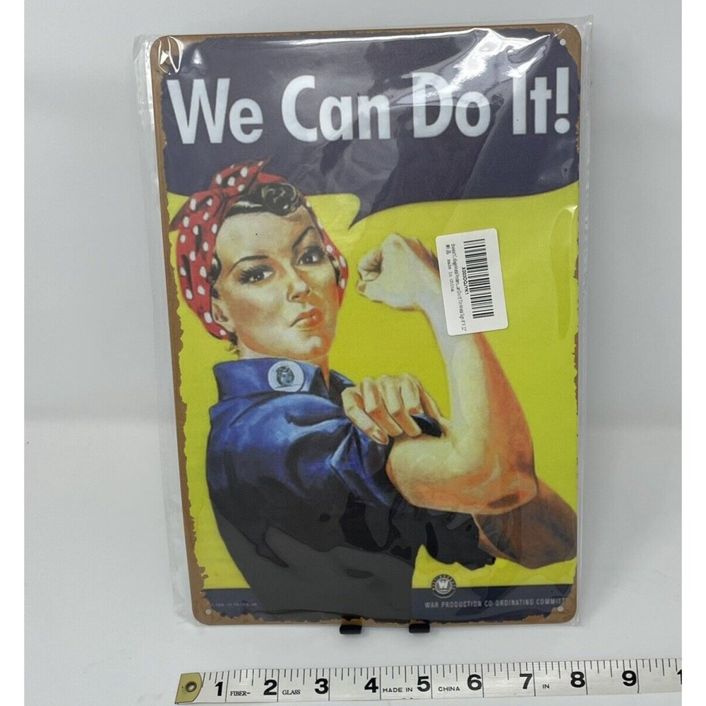 NEW NIB Rosie Riveter We Can Do It 8x12 Metal Sign‎ Vintage Female Empowerment
